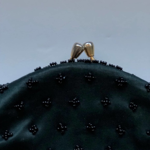 Vintage Women's Hand Beaded Black Evening Clutch - Picture 6 of 12